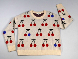 Madewell Cherry Print Jacquard Pullover Sweater Womens Size X Small EUC - £47.84 GBP