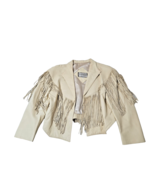 VTG Continental Leather Fashions Jacket Women's Large Beige Western, Fair Condit - $130.90