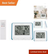 Stylish Wireless Weather Station with Heat Index &amp; Dew Point, Teal Blue/... - $90.04