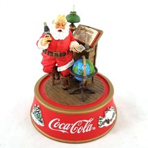 Franklin Mint Coca Cola Christmas Figurine Santa Claus Making A List 1995 - $18.80