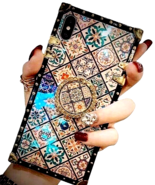 Luxury Case + Ring For Samsung Galaxy A70 Pink Mandala Flower Blu Ray Effect