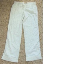 Womens Pants Sonoma White Linen Blend Mid Rise Straight Casual-size 8 - £21.81 GBP