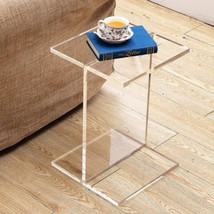 Acrylic &quot;I&quot; beam side table 16&quot; x 16&quot; x 24&quot; tall made of 1&quot; acrylic - £333.92 GBP