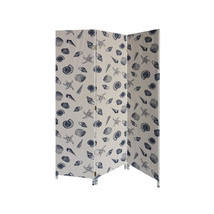 HomeRoots 3 Panel Soft Fabric Room Divider Beige Blue - 71 x 47 x 1 in. - $448.11