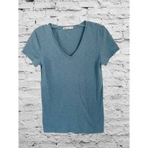 Marine Layer Cotton V-Neck Tee T-Shirt Blue White Stripes Size XSmall - $14.84