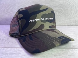 NEW CREME DE LA CREME CAMO HAT 5 PANEL HIGH CROWN TRUCKER SNAPBACK VINTAGE - $17.72