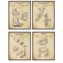 Snowboard Patent Art Prints Vintage Wall Art Poster Set Chic Home Decor for Teen - £31.28 GBP