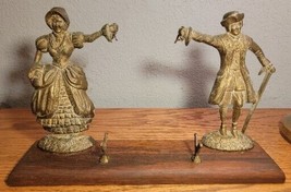 Vintage Brass Colonial Style Man and Woman Table Gong. Gong And Stick Missing. - £31.58 GBP