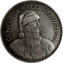 Moneda suiza de 5 francos 1965: medalla de fantasía histórica - $18.55 CAD