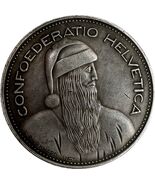 Moneda suiza de 5 francos 1965: medalla de fantasía histórica - $18.55 CAD