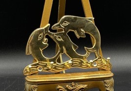 Brass Dolphins Wall Hook 5 Key Hanger Holder Nautical Beach Ocean Sea Vi... - £14.84 GBP