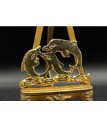 Brass Dolphins Wall Hook 5 Key Hanger Holder Nautical Beach Ocean Sea Vi... - €15,13 EUR