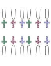 12 - pack of Fimo Clay and Cord Cross Pendant Necklace Assortment (3 Asst) - £10.19 GBP