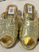 Moroccan gold slippers - Gold Moroccan slippers - Womens gold slippers b... - £40.45 GBP
