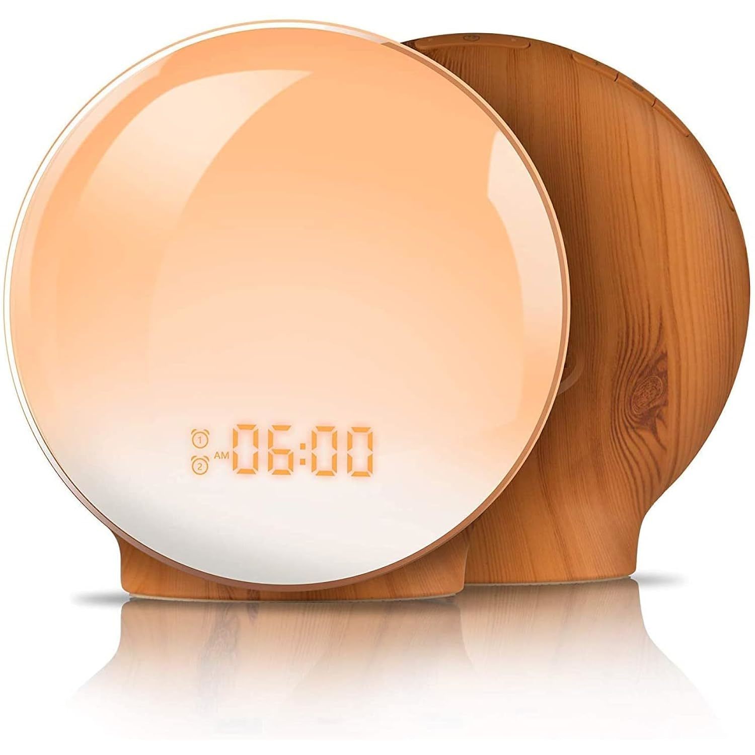Wake Up Light, Sunrise Simulation Dual Alarms Sleep Aid Snooze 8 Colors Light 7