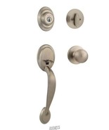 Dakota Satin Nickel Single Cylinder Door Handleset Polo Door Knob SmartK... - $104.19 CAD