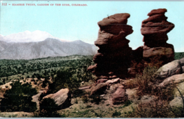 Siamese Twins Garden of the Gods Colorado Postcard - £4.12 GBP