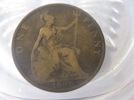 (FC-930) 1895 United Kingdom: One Penny { 2mm + Low Tide } - $16.75