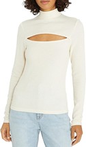 Sanctuary Womens Cut It Out Mock Neck Ribbed Pullover Top Pink M  - $39.59