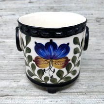 Vtg Ceramic Planter Pot Hand-painted Flowers Erphila Czecho Slovakia Cottagecore - £27.48 GBP