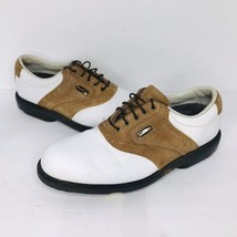FootJoy DryJoys Men’s Golf Shoes Size 8 M White/Brown Leather 53661 Oxford - £31.54 GBP