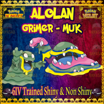 Pokemon Scarlet &amp; Violet Alolan Grimer Muk 6IV Trained Shiny &amp; Non Shiny - £1.56 GBP+