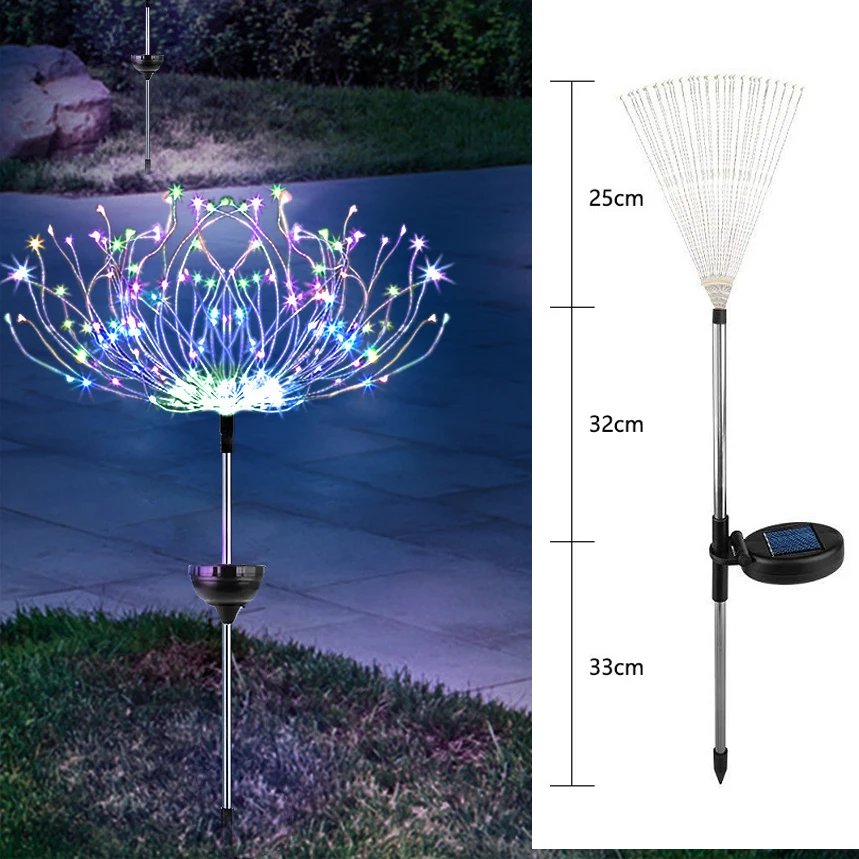 LED Solar Lights Waterproof Outdoor Garden Decoration Lamp Color Changing Firewo - £50.37 GBP