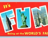 Large Letter Fun at Worlds Fair New York NY NYC 1964 UNP Chrome Postcard... - $3.91