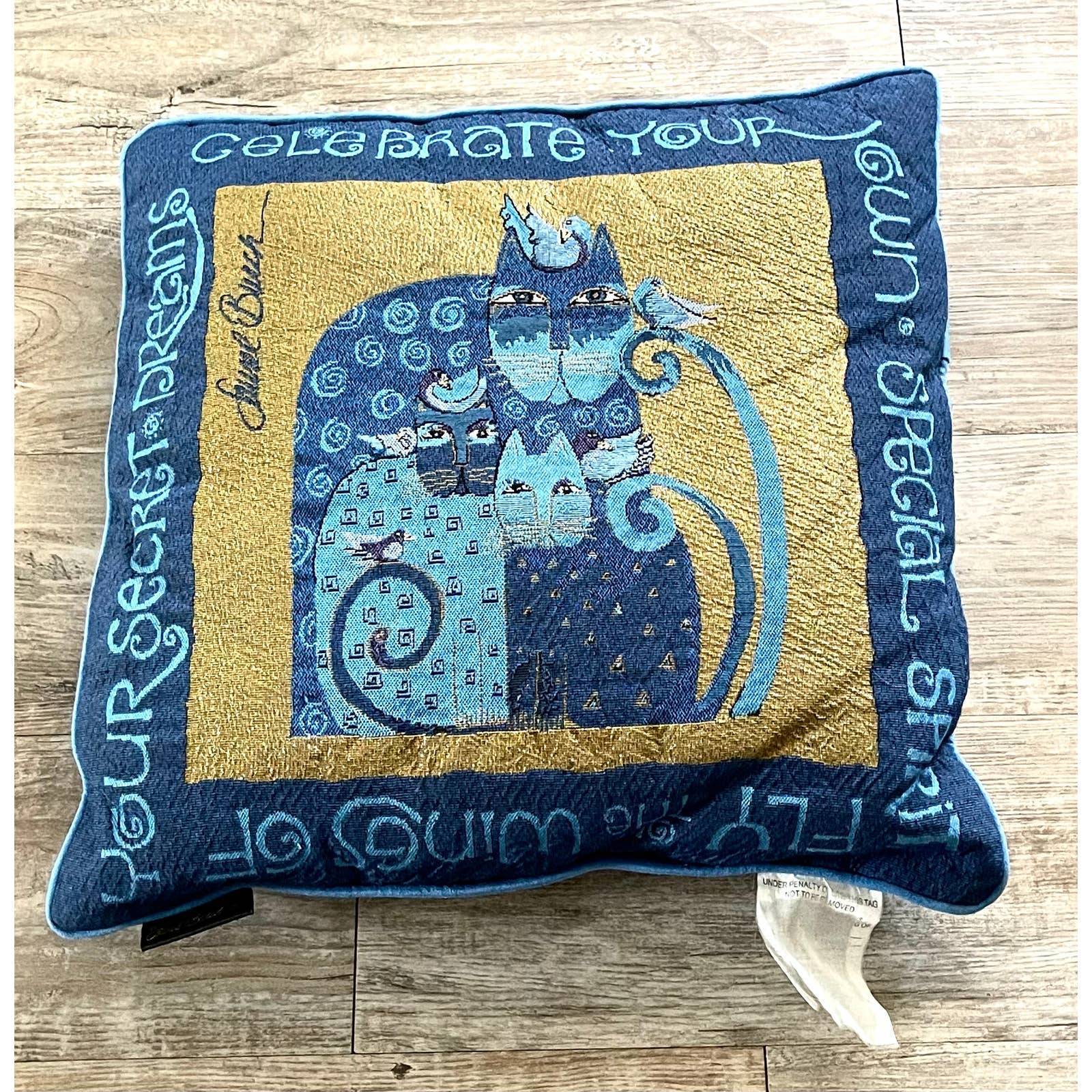 Laurel Burch Cat Tapestry Throw Pillow  - $29.00