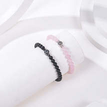 Crystal Frosted Stone Couple Projection Bracelet - £3.31 GBP+