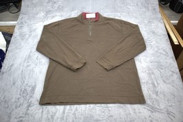 Tommy Bahama Sweater Mens L Brown Quarter Zip Stand Up Collared Pullover... - $25.72