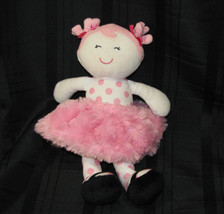 Baby Starters Pink Polka Dot Tutu Pigtails Swirl Skirt Plush Doll 12" Lovey - £10.24 GBP