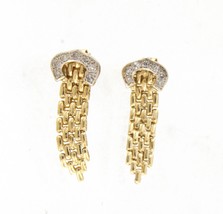 Diamond Women&#39;s Earrings 14kt Yellow and White Gold 407287 - £312.12 GBP