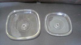 2  Pyrex Glass LIDS : A-12-C and A-9-C lids for Corning Ware Square Cass... - $37.62