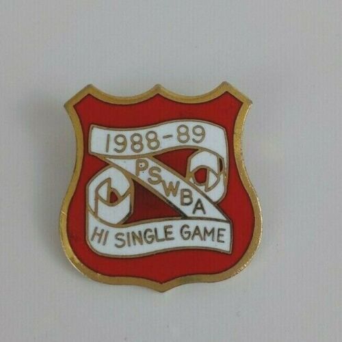 Vintage 1988-89 PSWBA Hi Single Game Bowling Lapel Hat Pin - $5.34