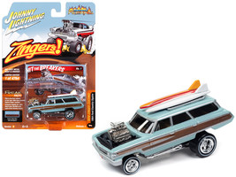 1964 Ford Country Squire Surfin&#39; Baby Blue with Woodgrain Panels and Surfboar... - $21.23