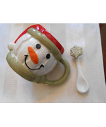 * Cracker Barrel Old Country Store Homespun Santa Snowman Coffee Cup Mug... - $14.00