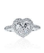 1.74CT IGI Certified Lab Grown G-VS1 (2.50TCW) Heart Diamond Ring 14k Wh... - $2,359.69 CAD