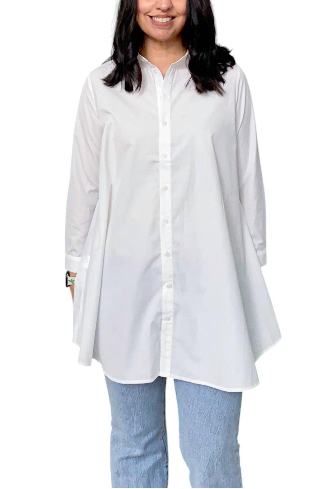 Q2 Long Sleeve Button Down Tunic Top Size S - $37.62