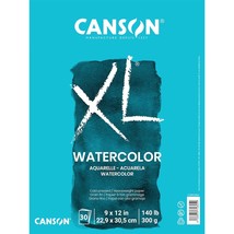Canson XL Series Watercolor Textured Paper Pad for Paint, Pencil, Ink, Charcoal, - £24.92 GBP