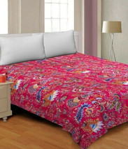 Indian Handmade Cotton Kantha Bedding Bedspread Quilt Floral Blanket Throw King - £36.99 GBP+
