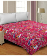 Indian Handmade Cotton Kantha Bedding Bedspread Quilt Floral Blanket Thr... - £36.57 GBP+