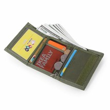 Trifold Men Women Wallet Nylon Photo Card Holder Mini Hasp Closure Money Purse - $25.11