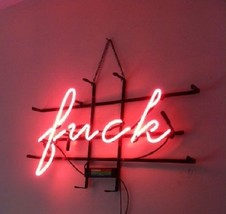 New Fvck Wall Decor Real Glass Neon Light Sign 24"x20"  - $249.99