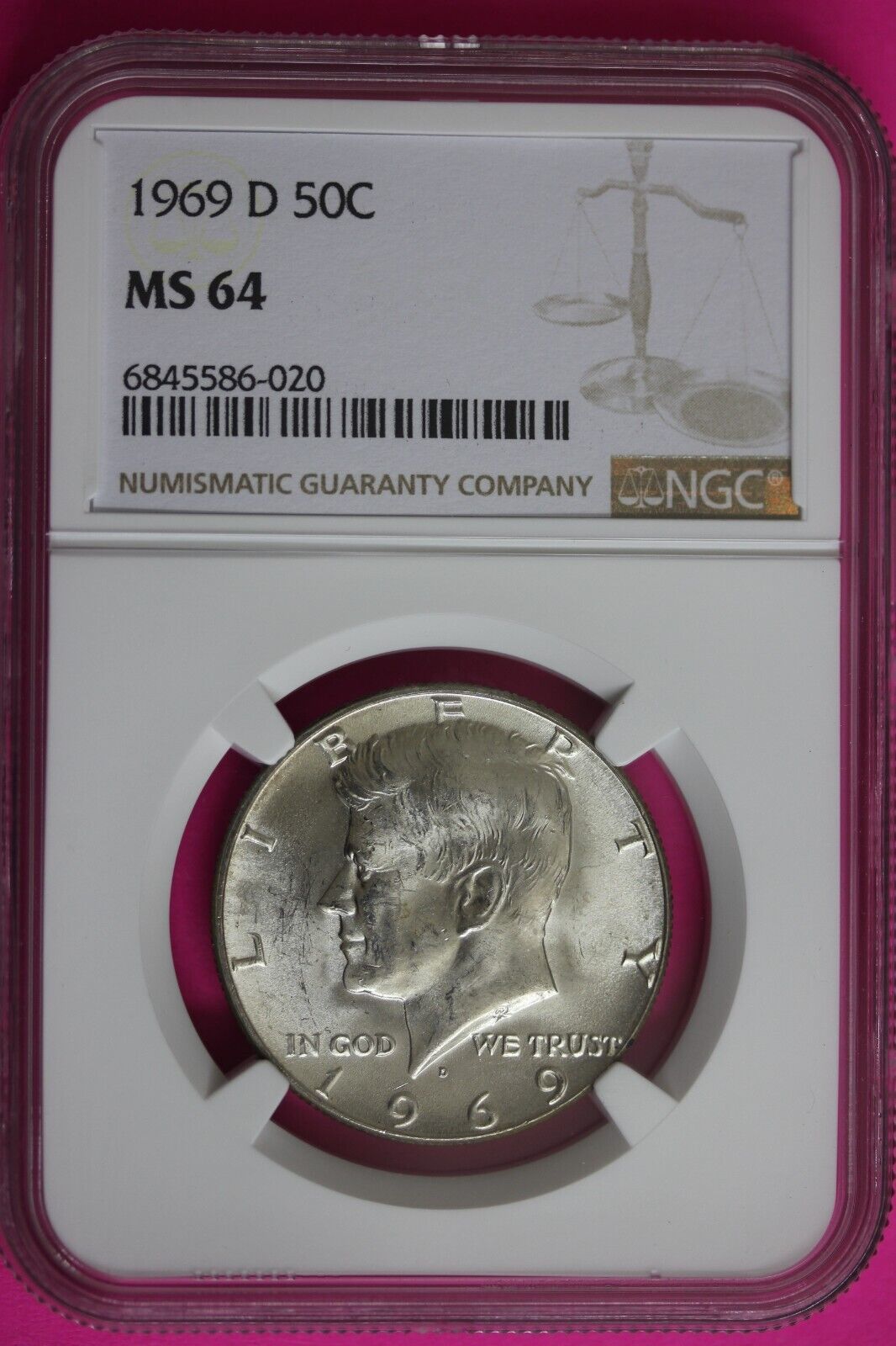 1969 D MS 64 Kennedy Half Dollar NGC Graded Certified Authentic Slab Sil... - $20.68