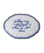 MOTTAHEDEH TRINKET DISH “Trifling is my Present, But My Love&#39;s Sincere&quot; ... - £31.79 GBP