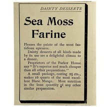 Sea Moss Farine 1894 Advertisement Victorian Dainty Desserts Parker ADBN1pp - £7.81 GBP