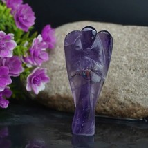 Amethyst Angel Amethyst Crystal Angel Amethyst Angel Figurine Pocket Angel 3inch - £9.72 GBP