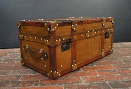 Handmade English Tan Leather Coffee Chest Coffee Table Trunk Box - £948.71 GBP