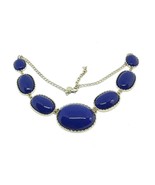 J CREW Blue Purple Lucite Gold Tone Chain Necklace EUC - £13.98 GBP